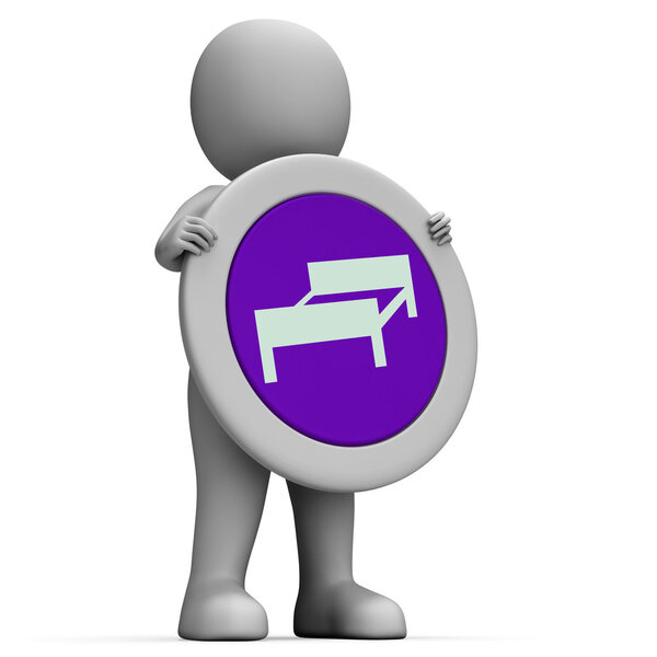 Sign Hotel Represents Place to Stay and Check-In
