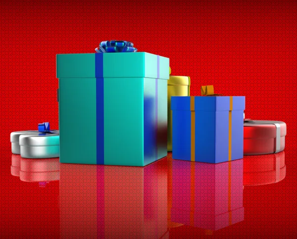 お祝いギフト ボックス示す喜び giftboxes と機会 — ストック写真