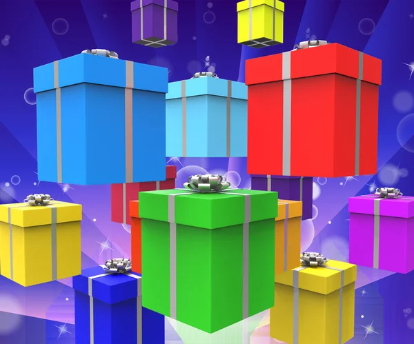 Firandet giftboxes representerar överraskning gåvor och party — Stockfoto