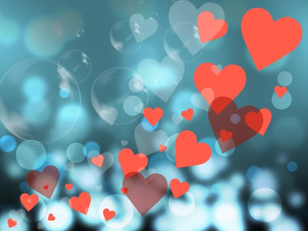 Hearts Background Represents Valentines Day And Backdrop — Stock Photo, Image