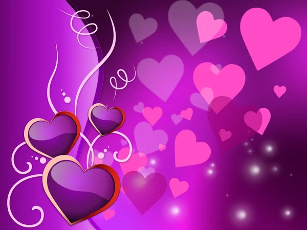 Corações de fundo Representa Dia dos Namorados e pano de fundo — Fotografia de Stock