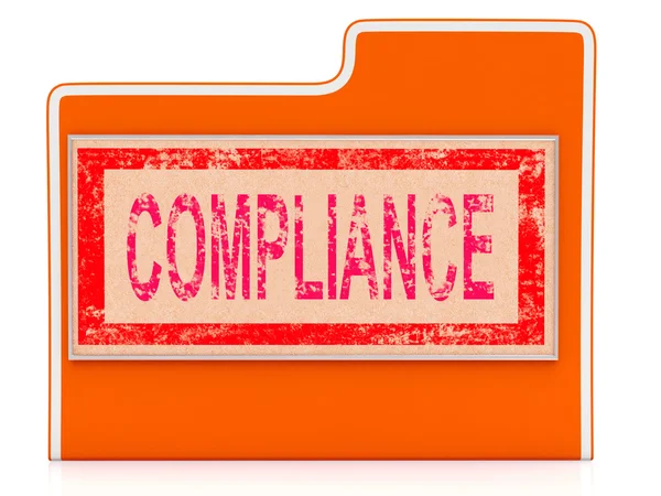 Compliance-Datei bedeutet Zustimmung und Richtlinien — Stockfoto