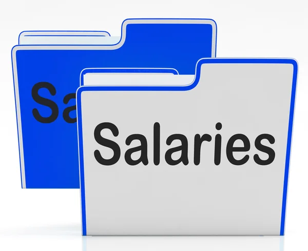 Salaries Files Represents Wage Employees And Folder — Stock Photo, Image