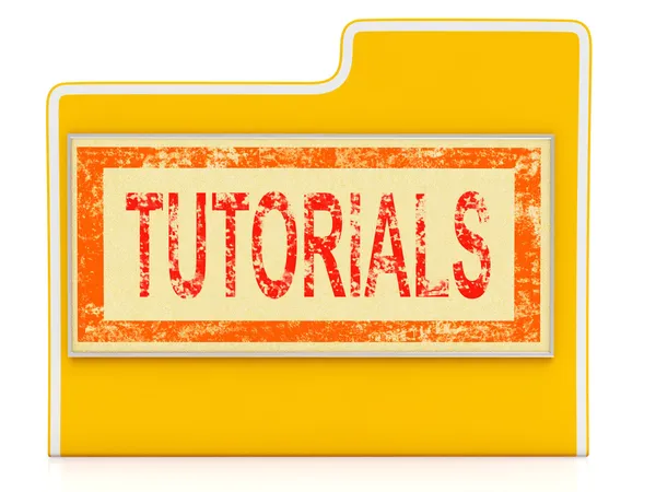 File Tutorials Indicates Study Folder And School — Stock Photo, Image