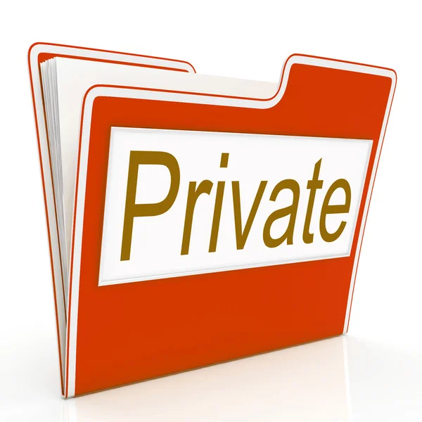 File Private Means Confidentiality Folders And Confidentially — Stok fotoğraf