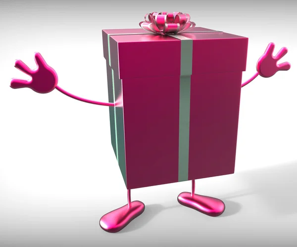 Vieren geschenk betekent gelegenheid doos van de gift en geschenken — Stockfoto
