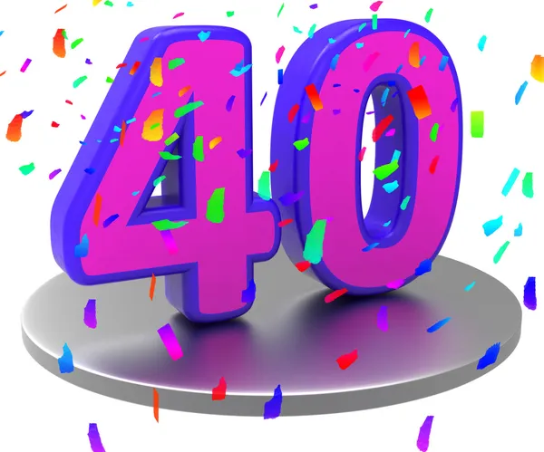 Aniversario Cuarenta Significa Fiesta de Cumpleaños Y 40Th —  Fotos de Stock