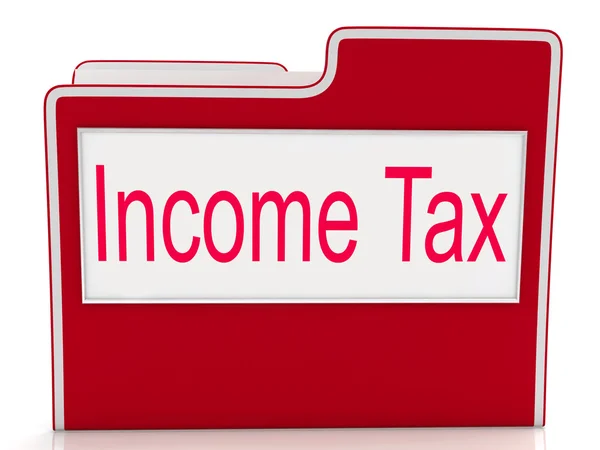 Inkomstenbelasting geeft aan betalende belastingen en document — Stockfoto