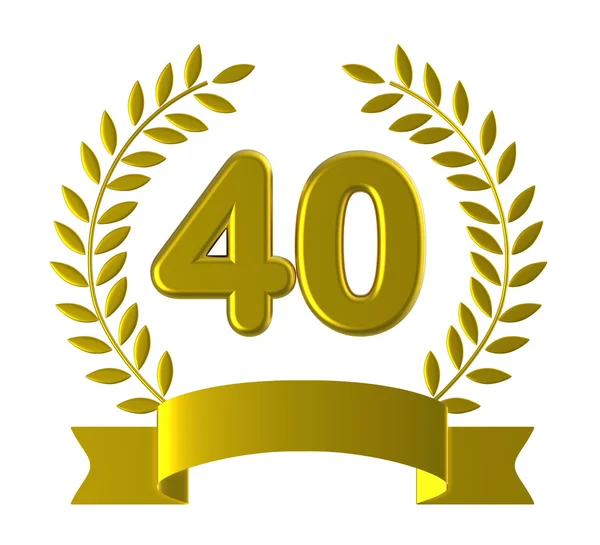Fortieth toont veertig gelukkige verjaardag en 40 — Stockfoto