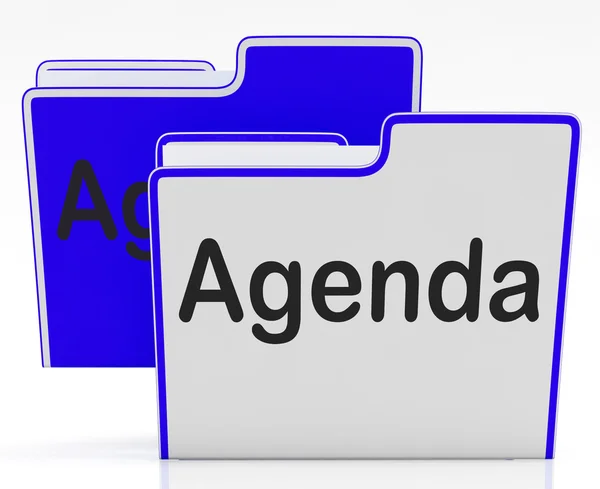 Files Agenda Means Binder Administration And Program — Stock Photo, Image