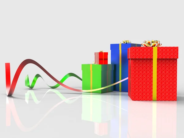 Giftboxes Celebration Means Cheerful Joy And Celebrate — Stock Photo, Image