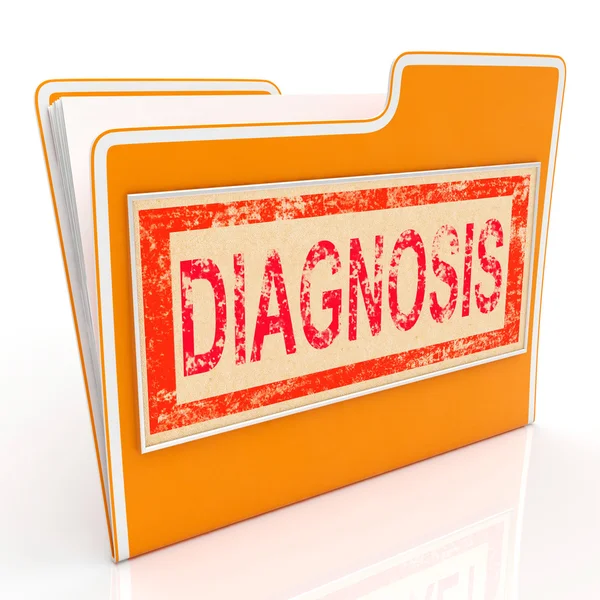 File di diagnosi significa documento commerciale e diagnosticato — Foto Stock