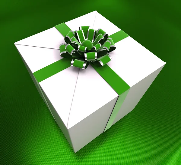 Birthday Giftbox Indicates Giving Congratulation And Party — Stock Photo, Image