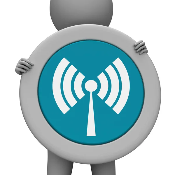 Online erişim ve sinyal işareti wifi gösterir — Stok fotoğraf
