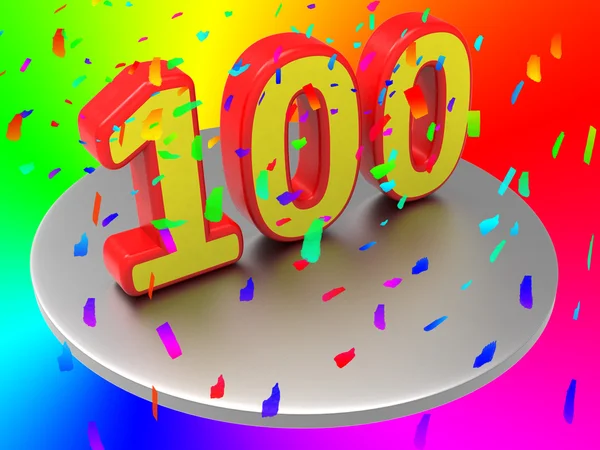 Een honderdste betekent verjaardagspartij en jaarlijkse — Stockfoto