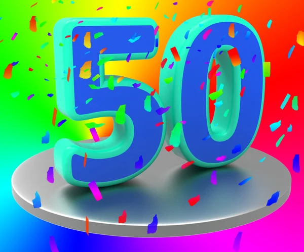 50. Geburtstag steht für fröhliches Jubiläum und Jubiläen — Stockfoto