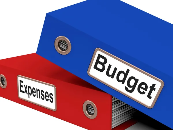 Filer budgeten anger korrespondens pappersarbete och finansiella — Stockfoto