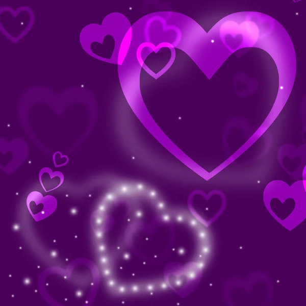 Glow Heart Means Valentine Day And Abstract — Stock Photo, Image