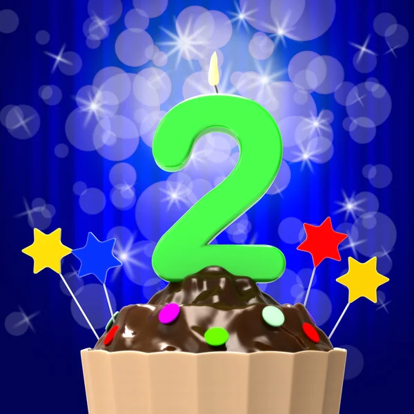 Two Second Indicates Happy Birthday And 2Nd — Stock Photo, Image