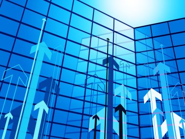ofis binaları gösteren gökdelen gökdelenler ve genişleme