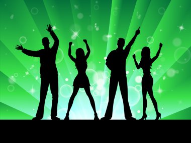 siluet disco müzik profil ve anahat temsil eder.