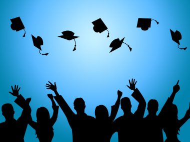 Eğitim mezuniyet gösterir diploma töreni ve bitirme