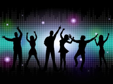 insan silueti disco müzik ve dans anlamına gelir.