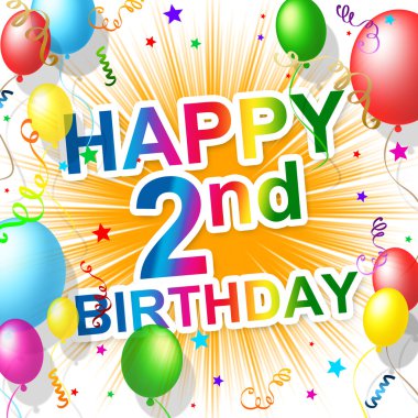 ikinci doğum günü kutlama tebrik gösterir ve kutlama