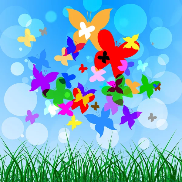 Background Butterflies Represents Summer Time And Creature — Stock Photo, Image