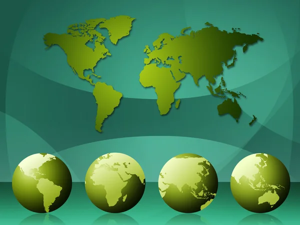 World Map Means Cartography Globalization And Continents — Stock Photo, Image