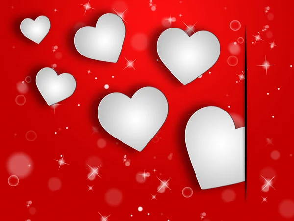 Hearts Background Represents Valentines Day And Abstract — Stock Photo, Image