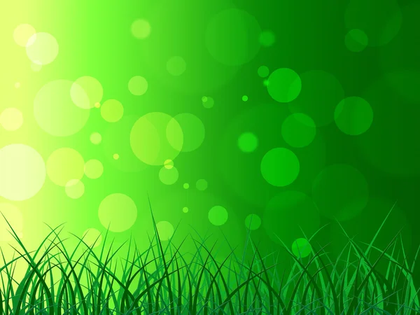 Фон копикосмического пространства представляет зеленую траву и фон — стоковое фото
