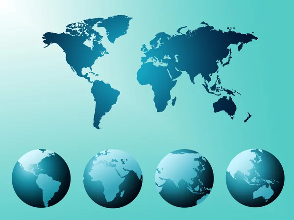 Weltkarte zeigt Globus-Länder und Hintergrund — Stockfoto