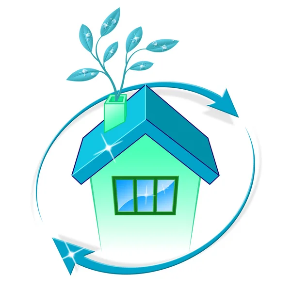 House Eco Represents Go Green And Building — Stock Photo, Image