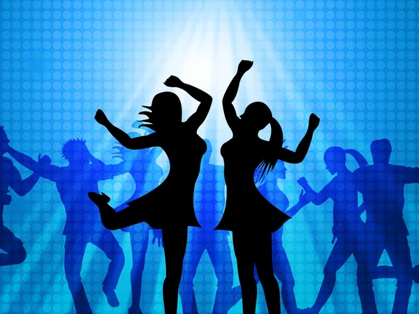 Women Dancing Represents Disco Music And Adults — Stock Photo, Image