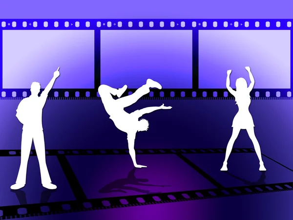 Filmstrip Dancing Indicates Disco Music And Border — Stock Photo, Image