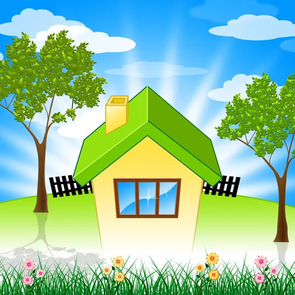 Casa de verano muestra la propiedad de casa y casas — Foto de Stock