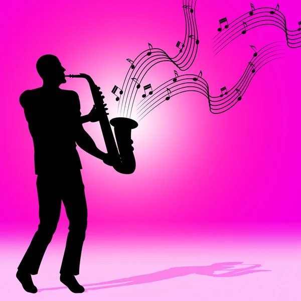 Saxophone Music mostra trilha sonora e acústica — Fotografia de Stock