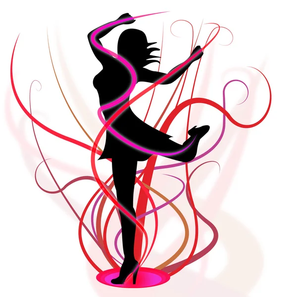 Taneční aerobik znamená, mladá žena a dívka — Stock fotografie