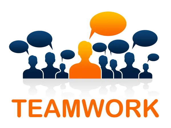 Team Teamwork Means Cooperating Ally And Cooperate — Stock Photo, Image