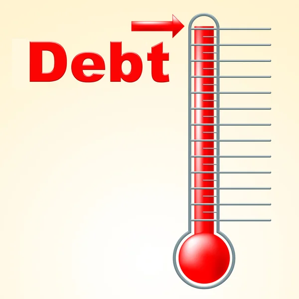 Thermometer Credit Indicates Debit Card And Banking — Stock Photo, Image