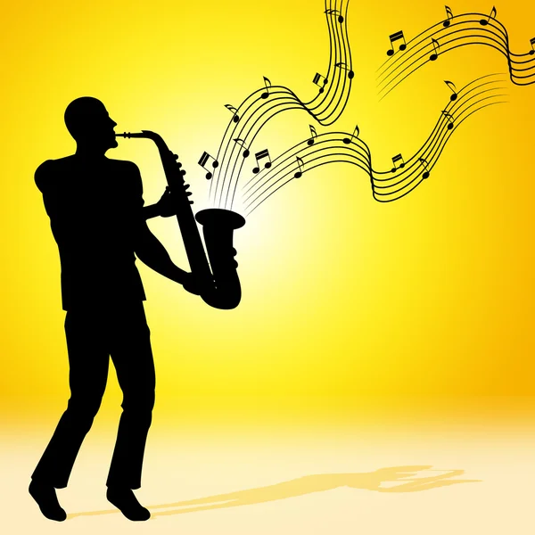 Sun Saxophone significa música jazz y acústica — Foto de Stock