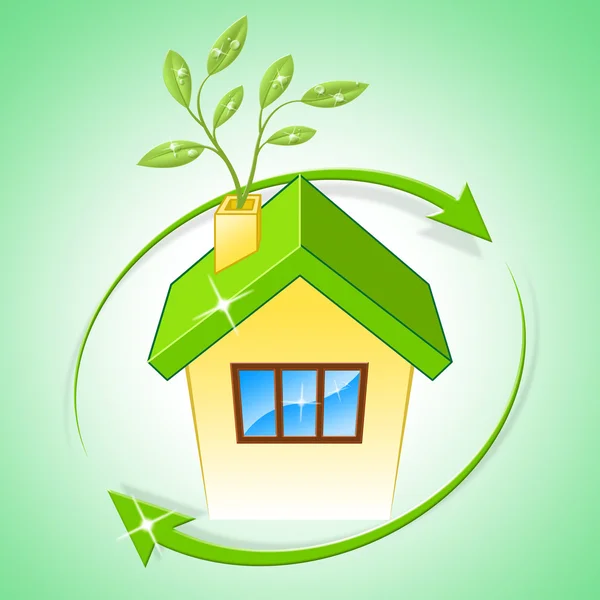 House Eco Means Go Green And Conservation — Stock Photo, Image