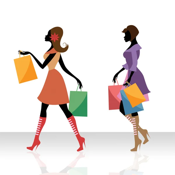 Women Shopping Indicates Retail Sales And Adult — Stock Photo, Image