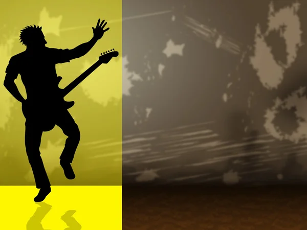 Kytara copyspace označuje prázdné muzikál a play — Stock fotografie