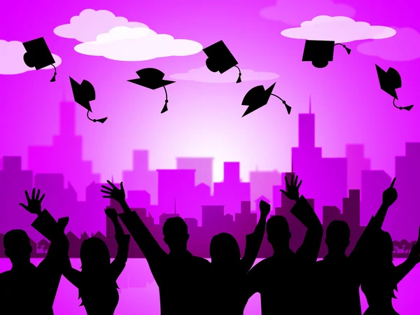 Celebrate Graduation Indicates Party School And Develop — Stock Photo, Image