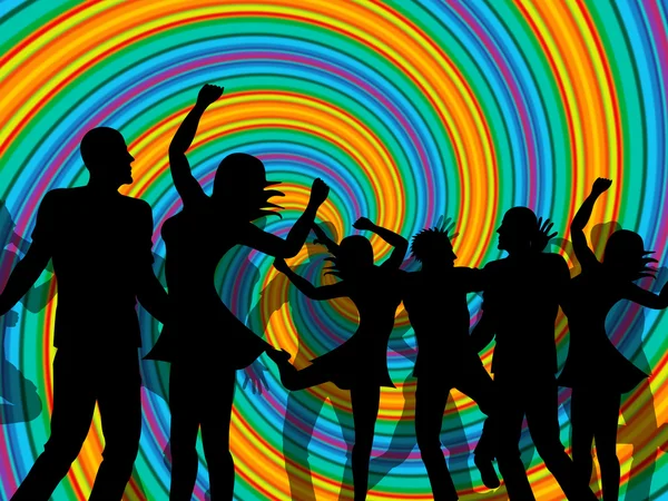 Disco Party Represents Discotheque Dancing And Nightclub — Stock Photo, Image