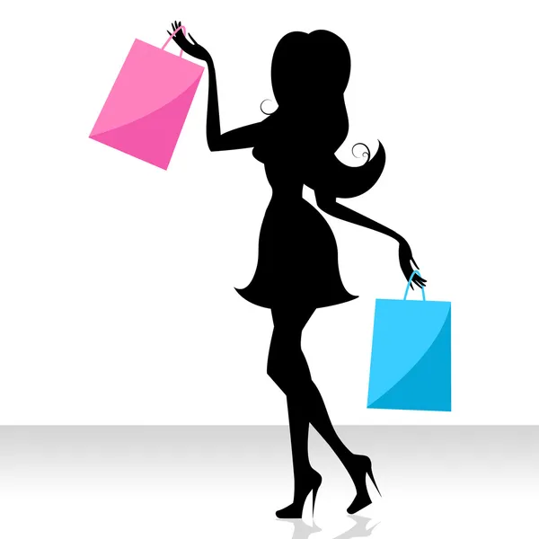 Femme Shopping signifie activité commerciale et adulte — Photo