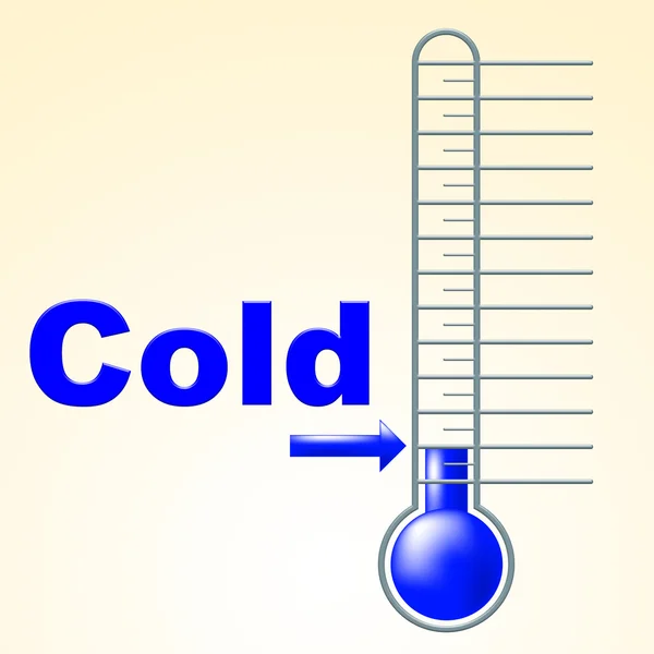 Le thermomètre froid indique que le thermostat gèle et gèle — Photo