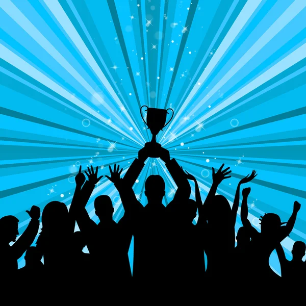 Celebrate Trophy Represents First Place And Achievement — Stock Photo, Image